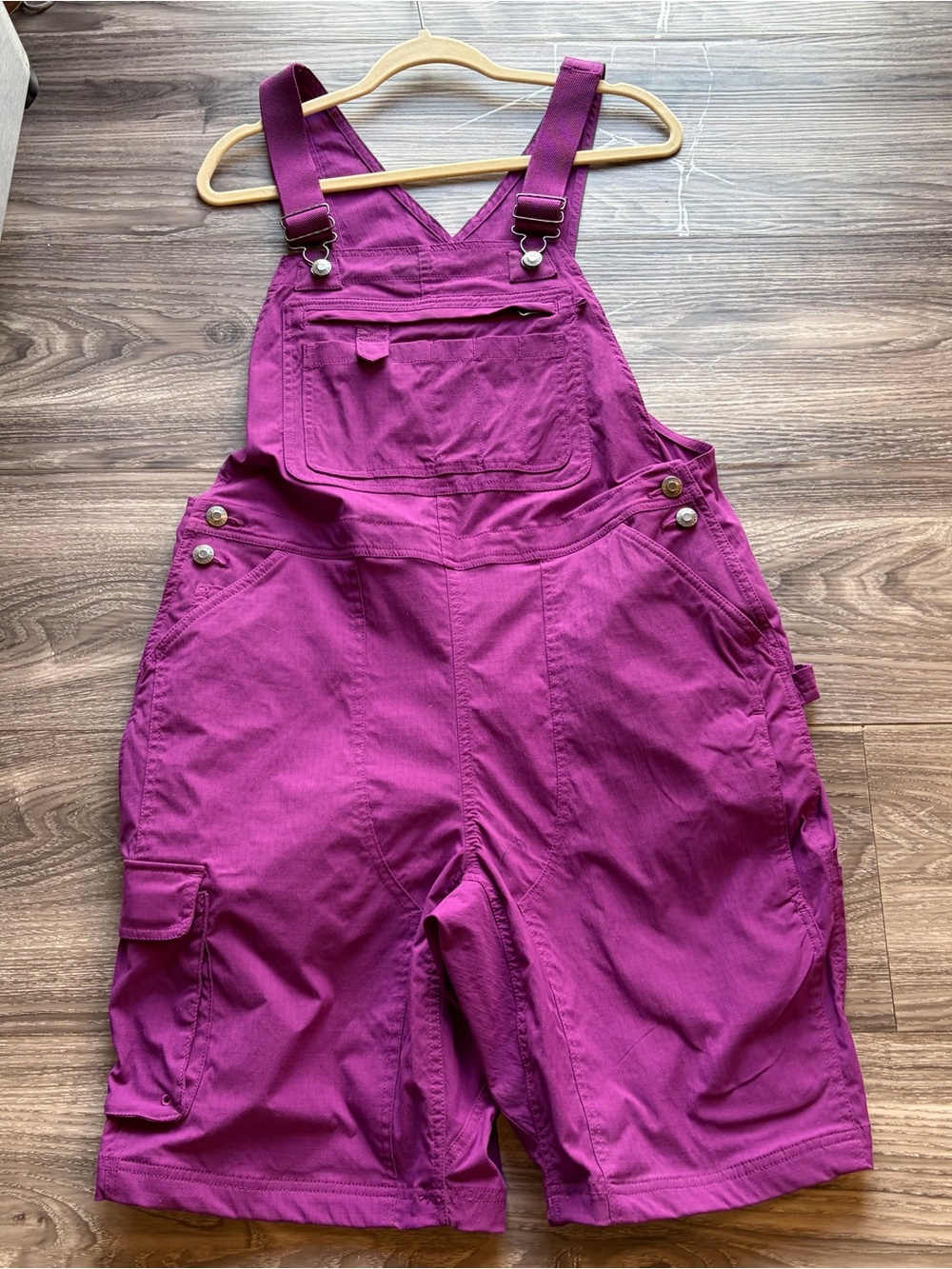 Duluth Trading Co Purple Magenta Short Overalls Jumpsuit M